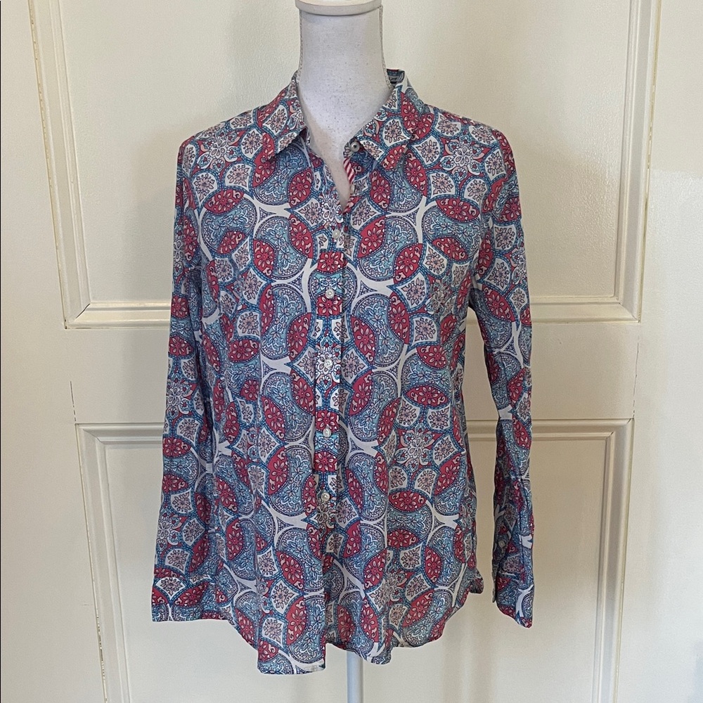 Talbots Multicolor Patterned Button-Down Shirt - image 1